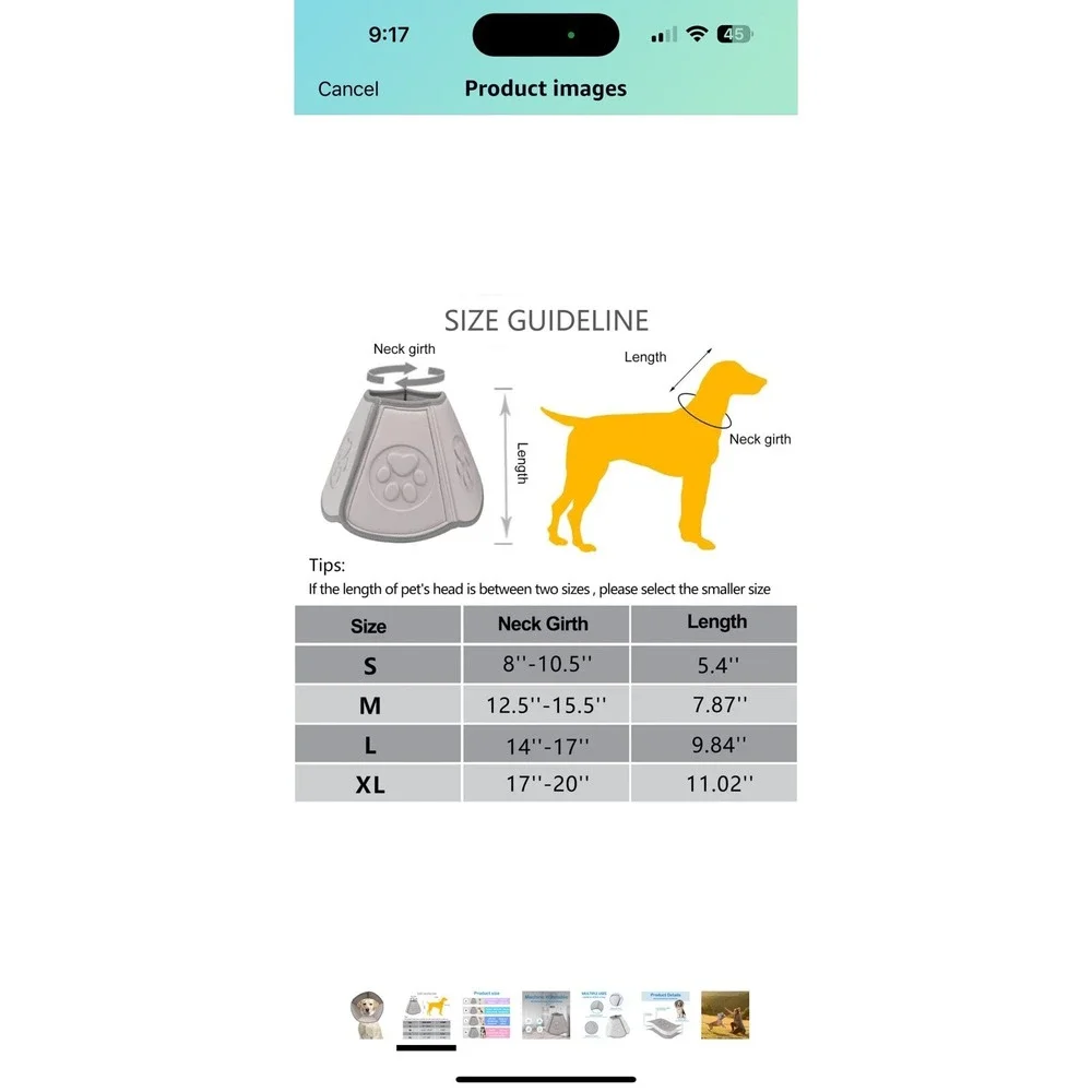 New‎ Soft Dog Cone Collar - Pet Recovery Cone - Large (Gray)
